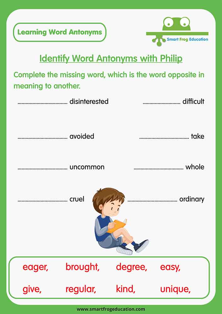 Identify Word Antonyms with Philip