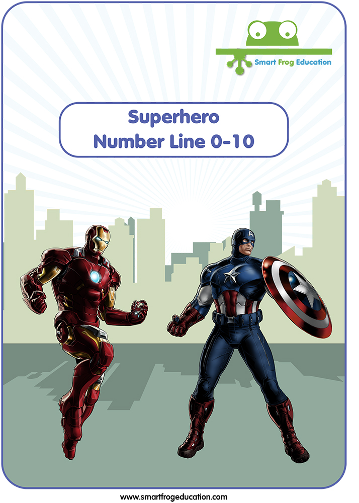 Superhero Number Line 0-10