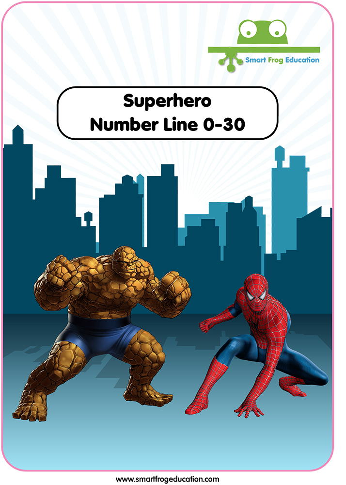 Superhero Number Line 0-30